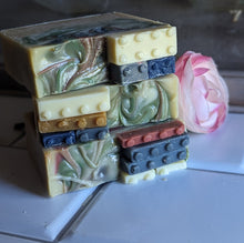 Load image into Gallery viewer, Soap Blocks 4.5 Goat Milk Soap Bar Fruity Natural Fragrance Natural Clay Colors Gentle
