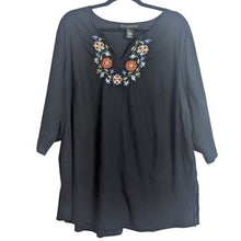 Load image into Gallery viewer, Boho Embroidered Pullover Tunic Top 3/4 Sleeves Women&#39;s Size 18/20
