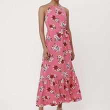 Load image into Gallery viewer, LOFT NWOT Zinnia Halter Tropical Pink Floral Maxi Dress Women's Size Medium
