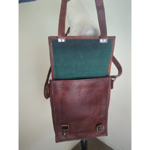 Load image into Gallery viewer, Vintage Collegiate Leather Messenger Bag Crossbody Western Traveler
