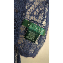 Load image into Gallery viewer, Lauren Ralph Lauren Web Crochet Oversized Scarf Wrap Mohair OS
