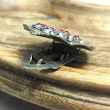 Load image into Gallery viewer, Vintage Art Deco Fur Clip Silver with Red Stones Art to Wear
