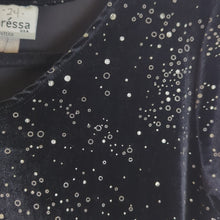 Load image into Gallery viewer, Vintage 90's / Y2K Black Velvet Top Silver Shimmer Women's MP
