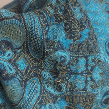 Load image into Gallery viewer, Mermaidcore Cashmere &amp; Silk Scarf Shaw Wrap Fringe Extra Wide
