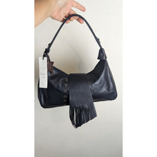Load image into Gallery viewer, Y2K Revival Vibes NWT 100% Leather Shoulder Bag Grommets Fringe
