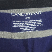 Load image into Gallery viewer, Lane Bryant Blue &amp; Silver Striped 3/4 Sleeve Modal Tunic Women's Size 18/20
