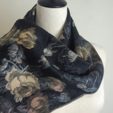 Load image into Gallery viewer, NWT Dark Romantic Floral Scarf Extra Soft With Fringe One Size
