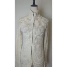 Load image into Gallery viewer, Ski Lodge Minimalist Cozy Waffle Knit Zip Wool Blend Cardigan Women's M*
