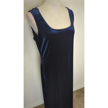 Load image into Gallery viewer, Vintage Whimsigoth Dark Navy Velvet Maxi Dress Women's Medium
