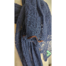 Load image into Gallery viewer, Lauren Ralph Lauren Web Crochet Oversized Scarf Wrap Mohair OS
