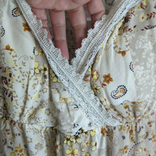 Load image into Gallery viewer, Y2K Baby Doll Top With Handkerchief Hemline Patchwork Print Smocked Large(11-13)
