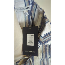 Load image into Gallery viewer, NWT Gauzy Knit Nautical Striped High Low Coastal Cowgirl Dress Large
