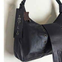 Load image into Gallery viewer, Y2K Revival Vibes NWT 100% Leather Shoulder Bag Grommets Fringe
