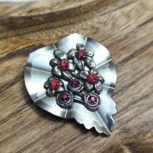 Load image into Gallery viewer, Vintage Art Deco Fur Clip Silver with Red Stones Art to Wear
