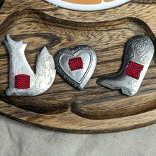 Load image into Gallery viewer, Vintage Western Button Covers Southwestern Wolf Heart Cowboy Boot
