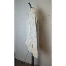 Load image into Gallery viewer, Ski Lodge Minimalist Cozy Waffle Knit Zip Wool Blend Cardigan Women's M*
