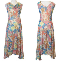 Load image into Gallery viewer, Boho Fairy Sheer Floral Midi/Max Beaded Sequined Dress Small
