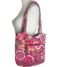 Load image into Gallery viewer, Retired Vera Bradley Carnaby Angel Medium Tote Pink Purple Boho Floral

