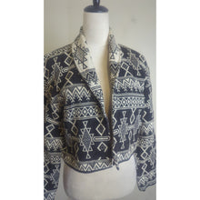 Load image into Gallery viewer, Vintage Aztec Wide Sleeve Cropped Tapestry Woven Jacket Women&#39;s Large
