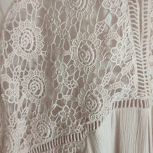 Load image into Gallery viewer, Free People Embroidered Laced Pink Rose Baby Doll Sheer Back Dress Women's M
