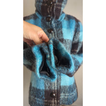 Load image into Gallery viewer, Vintage Mod Mohair Silk Wool Teal &amp; Brown Plaid Lined Jacket Women&#39;s Size 8
