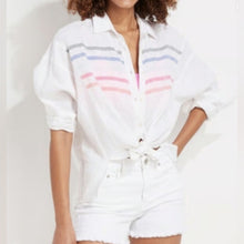 Load image into Gallery viewer, Vineyard Vines Beachy Striped Tunic Button-down Linen Top Women's Medium
