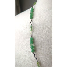 Load image into Gallery viewer, Aventurine Teardrop Pendant Necklace • Vintage Green Stone Beaded Jewelry • Boho Natural Gemstone Necklace
