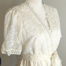 Load image into Gallery viewer, Lulus Coquette Eyelet Lace Embroidered Ruffed Top With Belt Meduim
