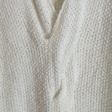 Load image into Gallery viewer, Free People Coco V neck White Waffle Knit Oversized Beach Casual Sweater Size M
