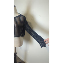 Load image into Gallery viewer, Edgy Y2K Clubwear Knit Fishnet Cropped Top Women's Medium
