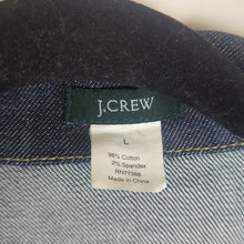 Load image into Gallery viewer, Y2K J. Crew Dark Denim Jacket  Zigzag Stitching Button Front Women&#39;s Size Large
