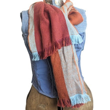 Load image into Gallery viewer, Baby Alpaca Wool Blend Cozy Scarf Earthtones with Fringe
