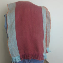 Load image into Gallery viewer, Baby Alpaca Wool Blend Cozy Scarf Earthtones with Fringe
