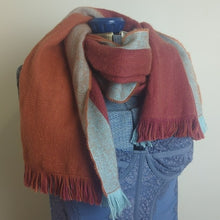 Load image into Gallery viewer, Baby Alpaca Wool Blend Cozy Scarf Earthtones with Fringe
