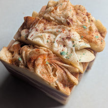 Load image into Gallery viewer, Candy Cane Luxury Soap 4.5 oz Bar Striped, Essential oil Peppermint Orange Cinnamon
