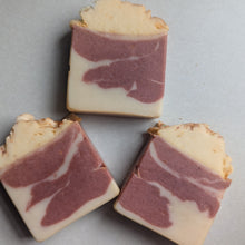 Load image into Gallery viewer, Candy Cane Luxury Soap 4.5 oz Bar Striped, Essential oil Peppermint Orange Cinnamon
