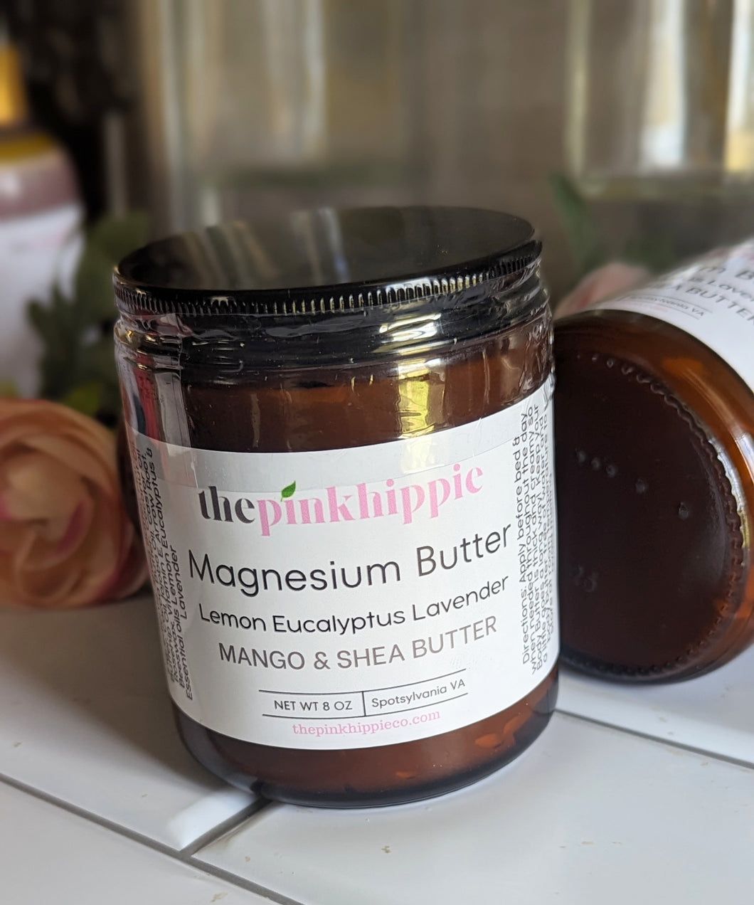 Pre-Order!! Magnesium Butter- Essential oils Lemon Eucalyptus and Lavender 8 oz Glass Jars