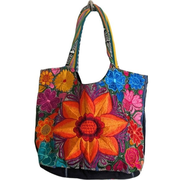 Colorful Embroidered Bohemian Unique Sunflower Tote Bag