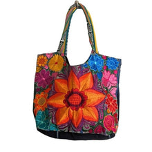 Load image into Gallery viewer, Colorful Embroidered Bohemian Unique Sunflower Tote Bag
