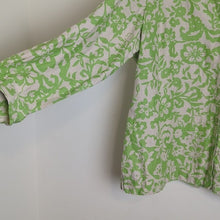 Load image into Gallery viewer, 100% Linen Button-up Tunic Top Boho Floral Brat Green Women&#39;s 22W
