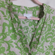 Load image into Gallery viewer, 100% Linen Button-up Tunic Top Boho Floral Brat Green Women&#39;s 22W
